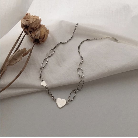 NEW 925 Sterling Silver Vintage Heart Necklace - Picture 2 of 10